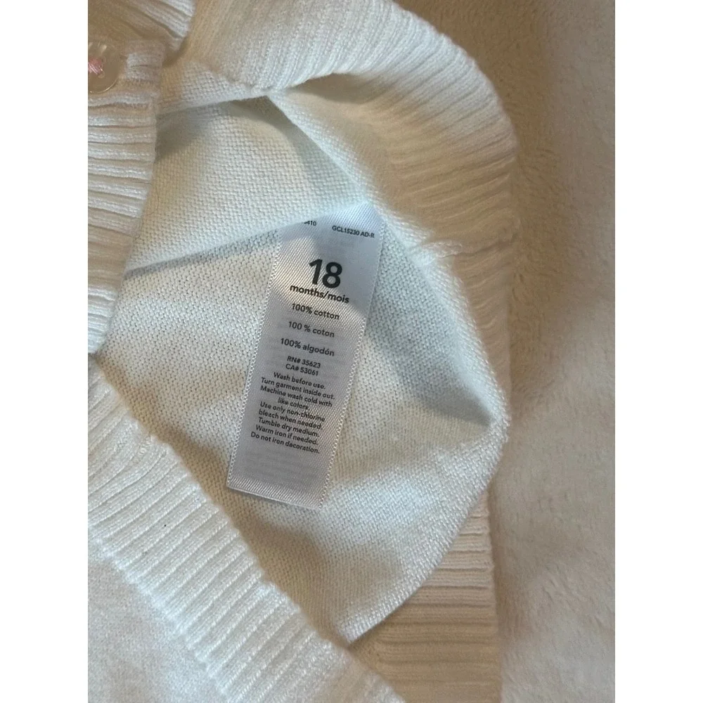 CARTER'S LOT OF 2- Pink Faux Fleece Fur hoodie & White‎ Button Up top 18 Months